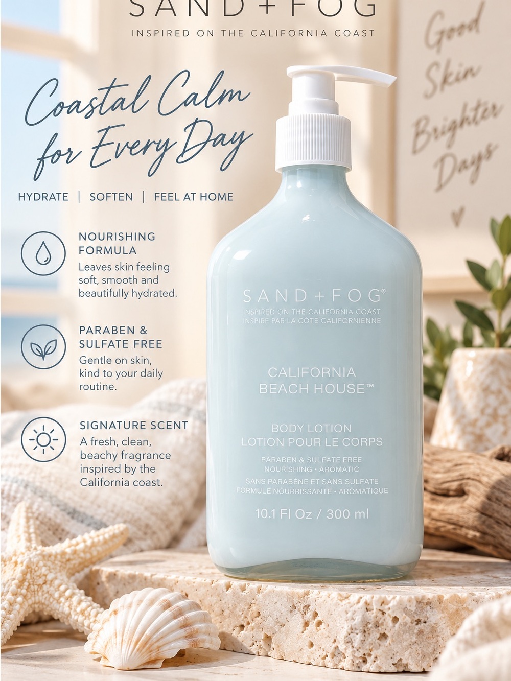 SAND + FOG California Beach House Body Lotion – 300 mL 🌊🤍